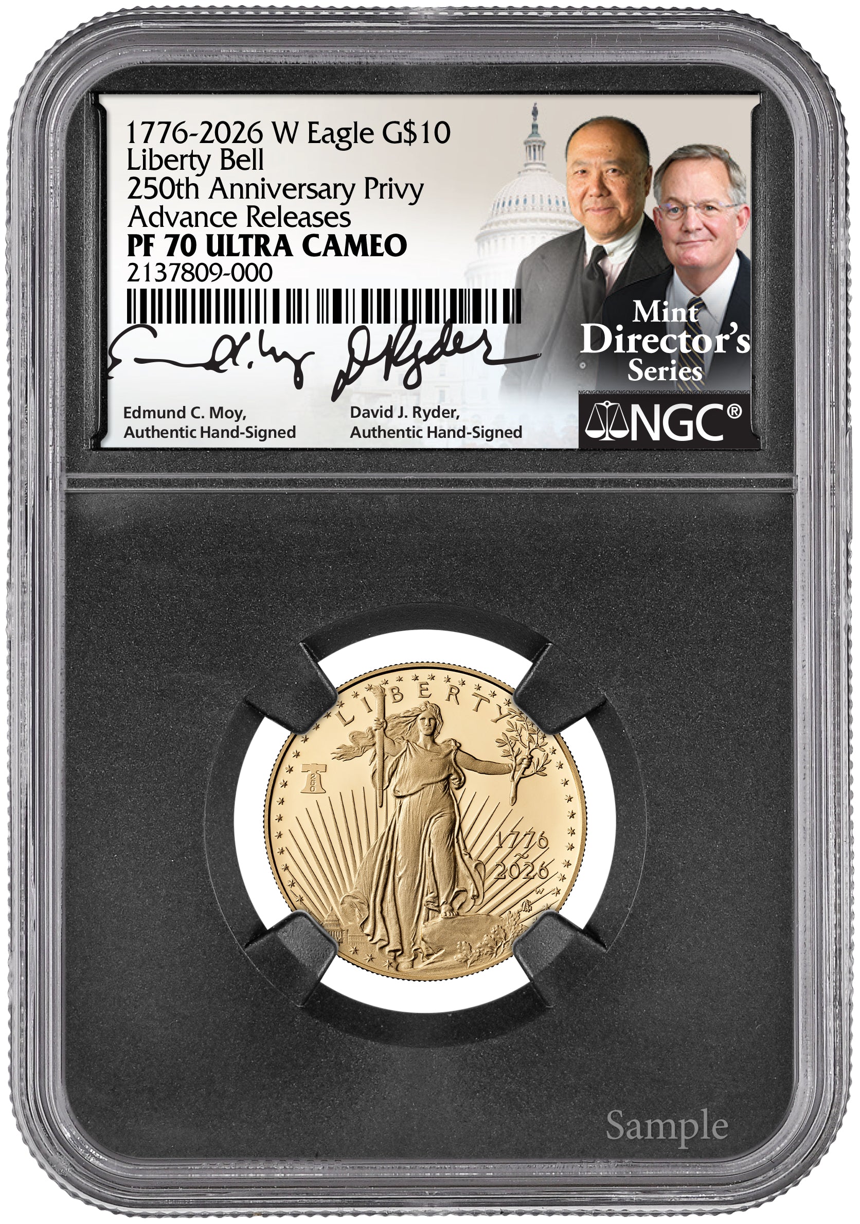 2026 ADV REL $10 GOLD EAGLE PF70 MOY/RYDER