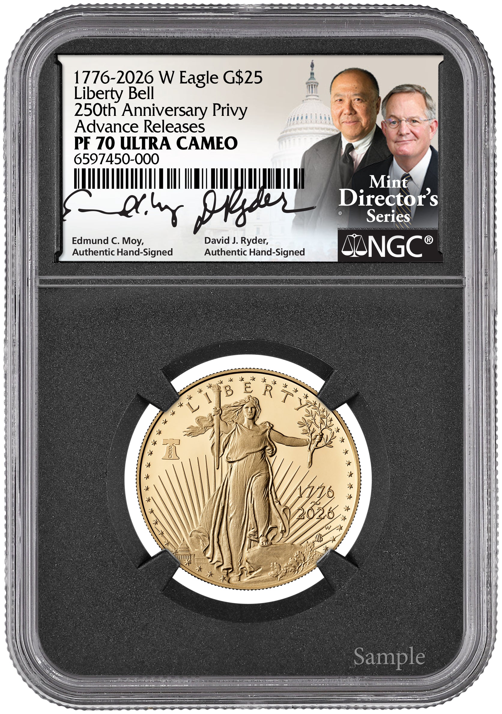 2026 ADV REL $25 GOLD EAGLE PF70 MOY/RYDER
