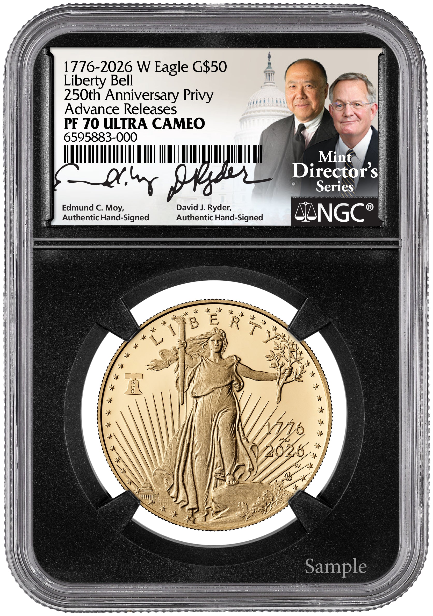 2026 ADV REL $50 GOLD EAGLE PF70 MOY/RYDER