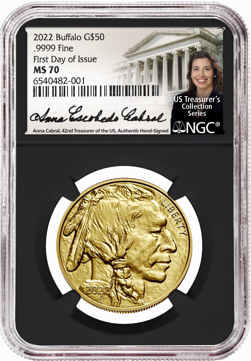 2022 $50 Buffalo NGC MS70/PF70 First Day of Issue  Cabral Signature - Westminster Mint