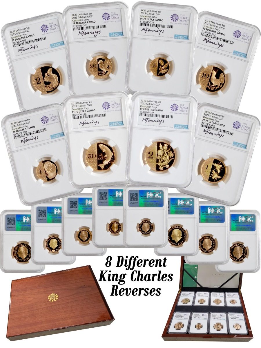 2023 Definitives Royal Mint Gold 8pc Collection NGC PF70 Martin Jenni