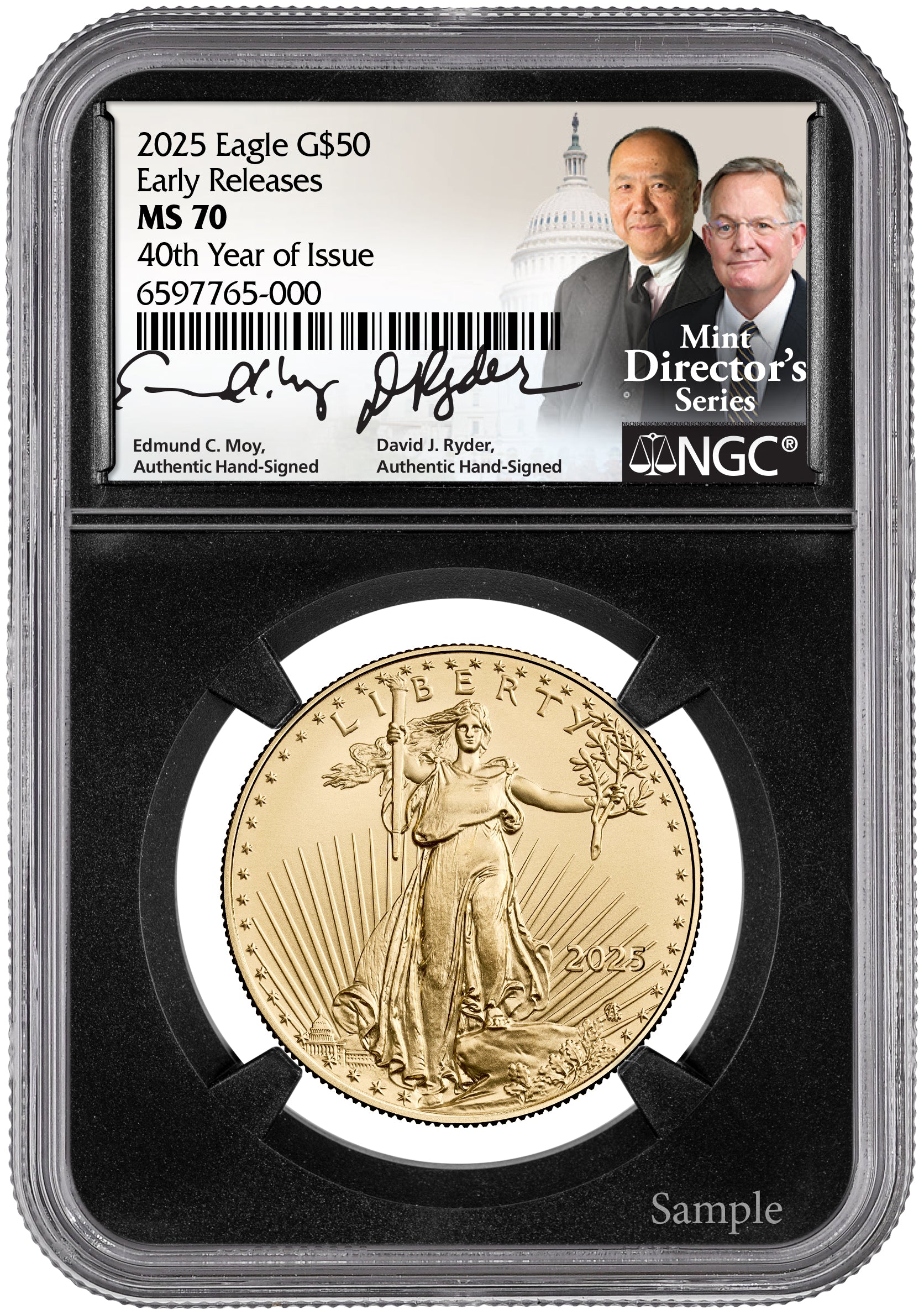 2025 GOLD EAGLE 4PC SET 40TH YEAR MS70 MOY/RYDER