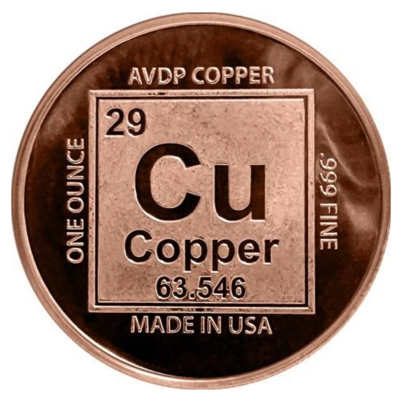 BITCOIN 1OZ AVDP COPPER BULLION ROUND