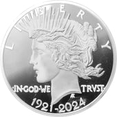 1921 - 2024 SlLVER PEACE DOLLAR TRIBUTE MINTED lN 4 Oz OF .999 PURE SILVER