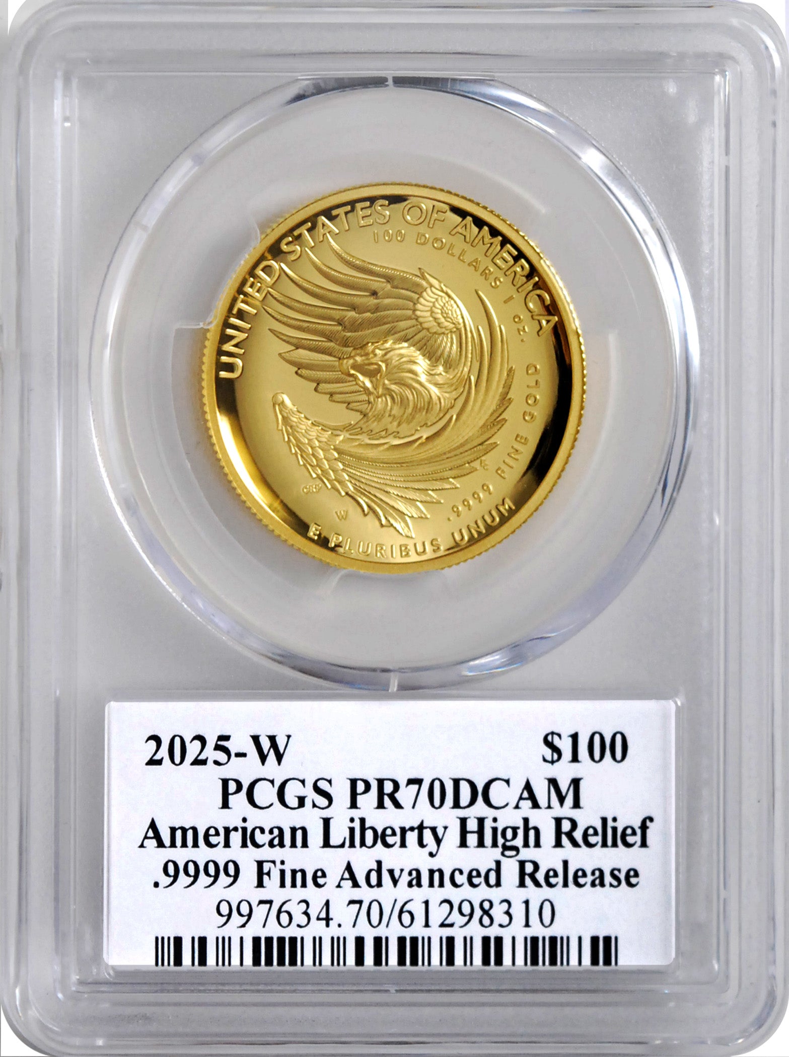 2025 ADV REL $100 GOLD PR70 DAMSTRA