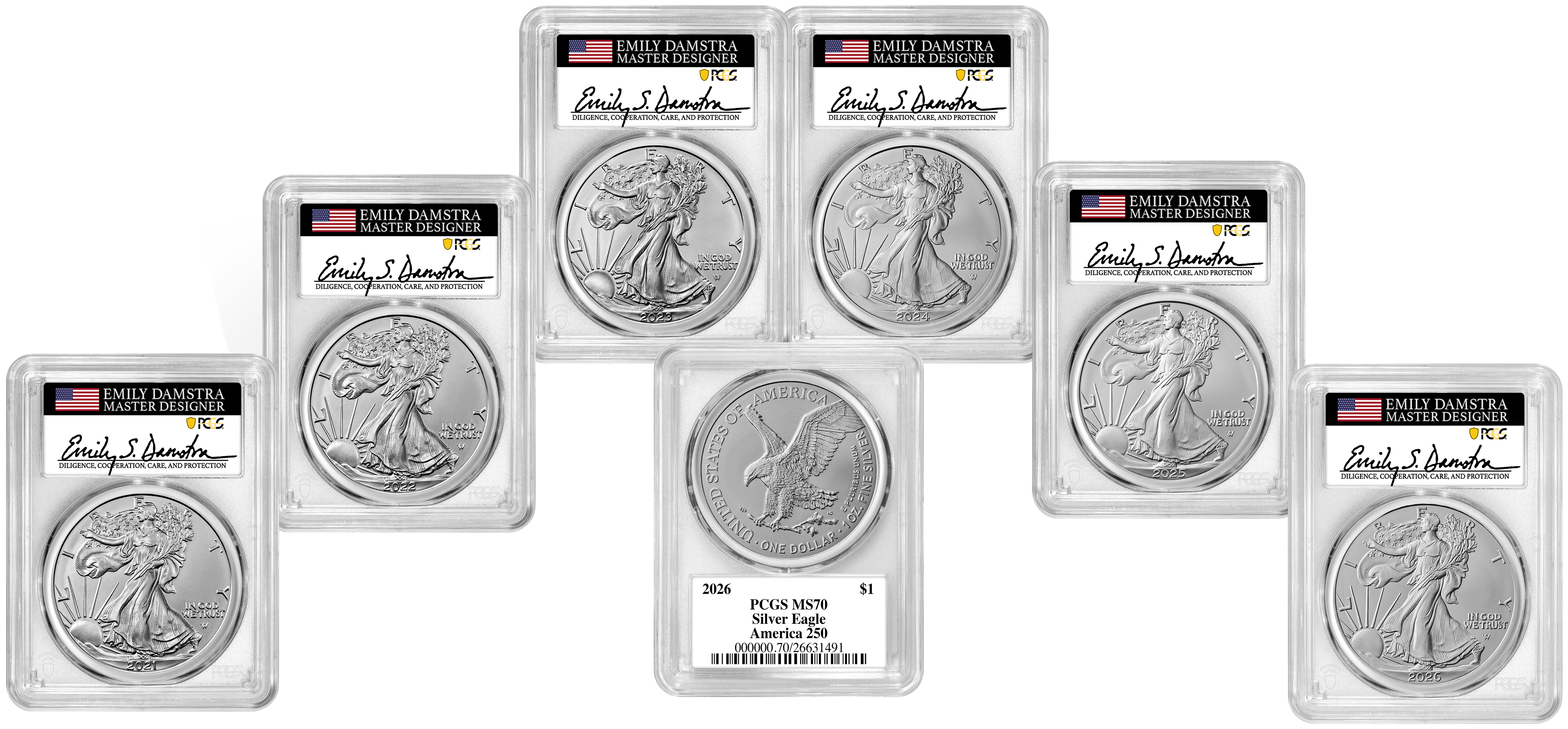 2021-2026 Complete Damstra Silver Eagle Collection