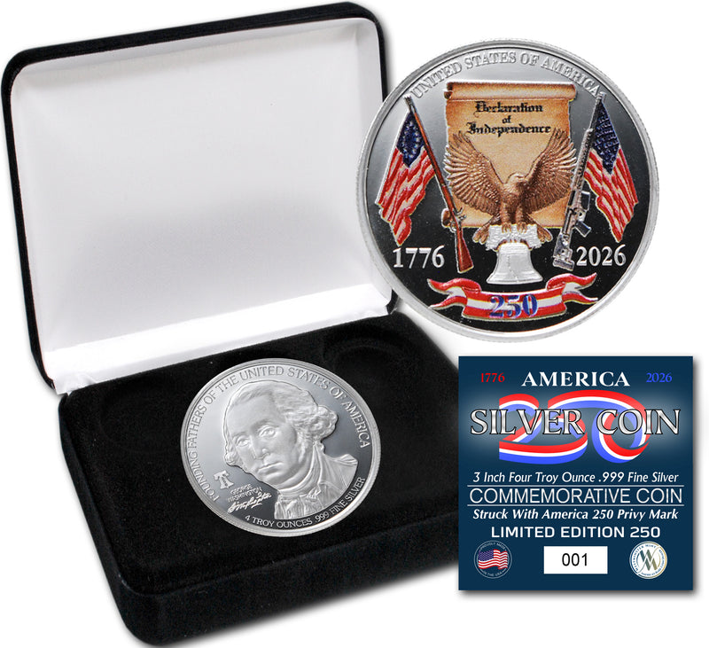AMERICA 250 COLOR W/PRIVY 4OZ LTD 250 - Westminster Mint