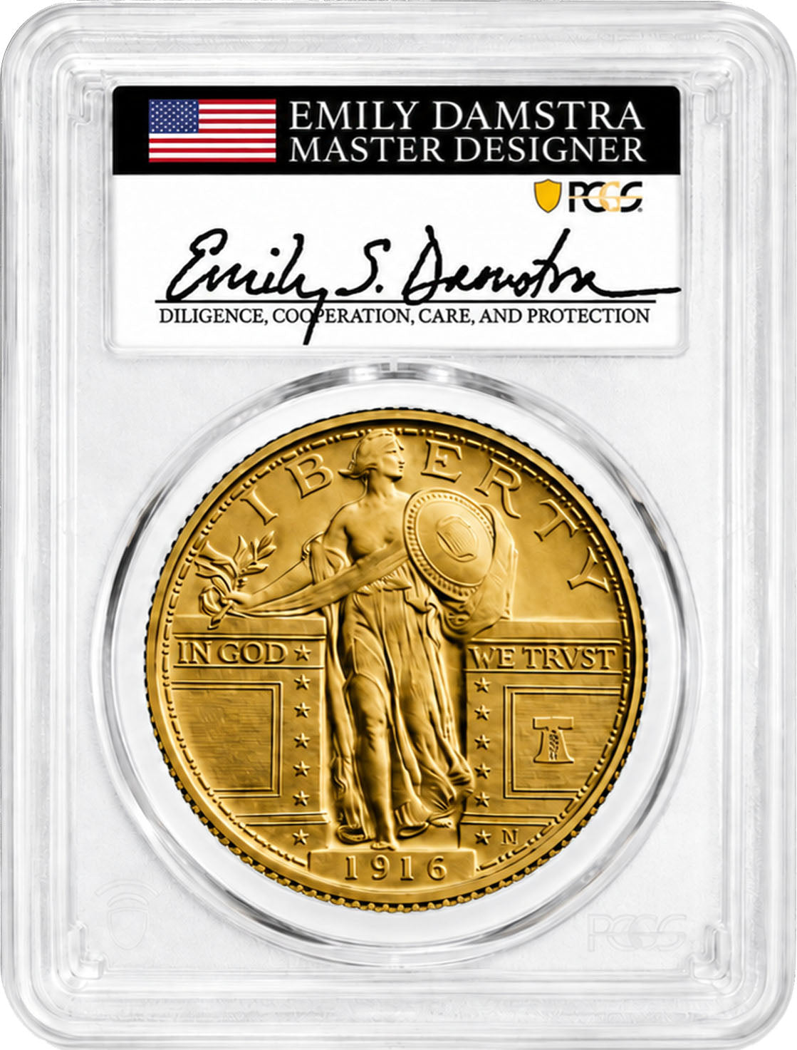 1916 STANDING LIBERTY SET SP70 DAMSTRA