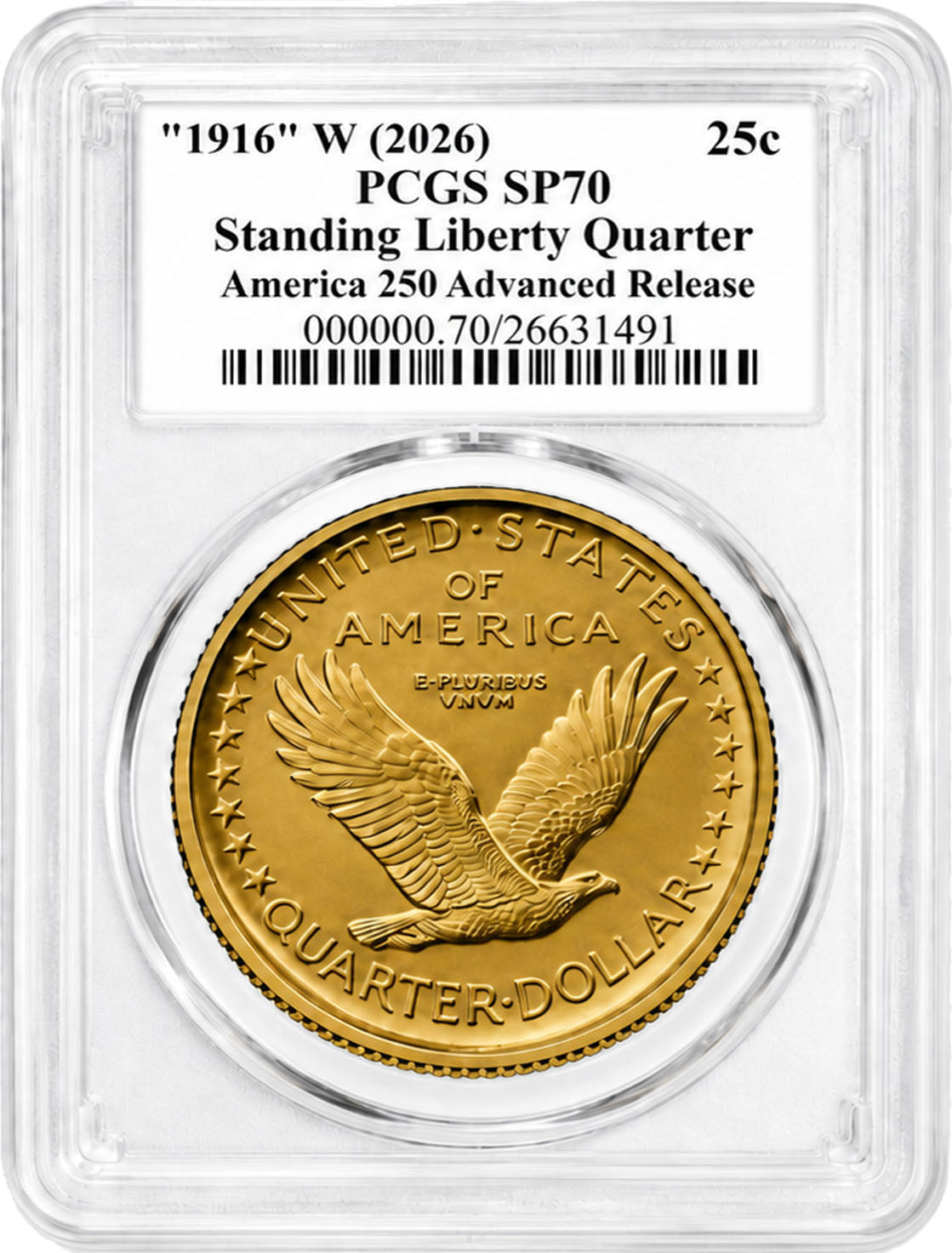 1916 STANDING LIBERTY SET SP70 DAMSTRA