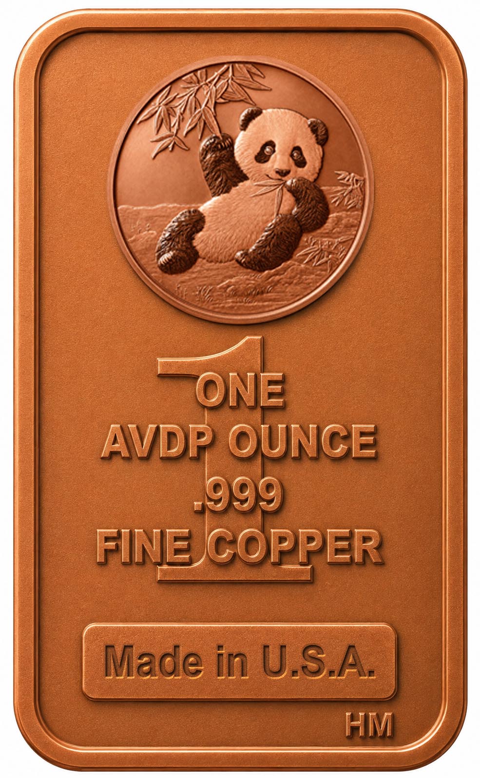 PANDA 1OZ AVDP .999 COPPER INGOT
