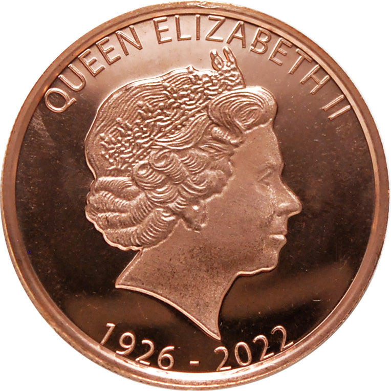 QUEEN ELIZABETH II 1OZ AVDP COPPER BULLION ROUND