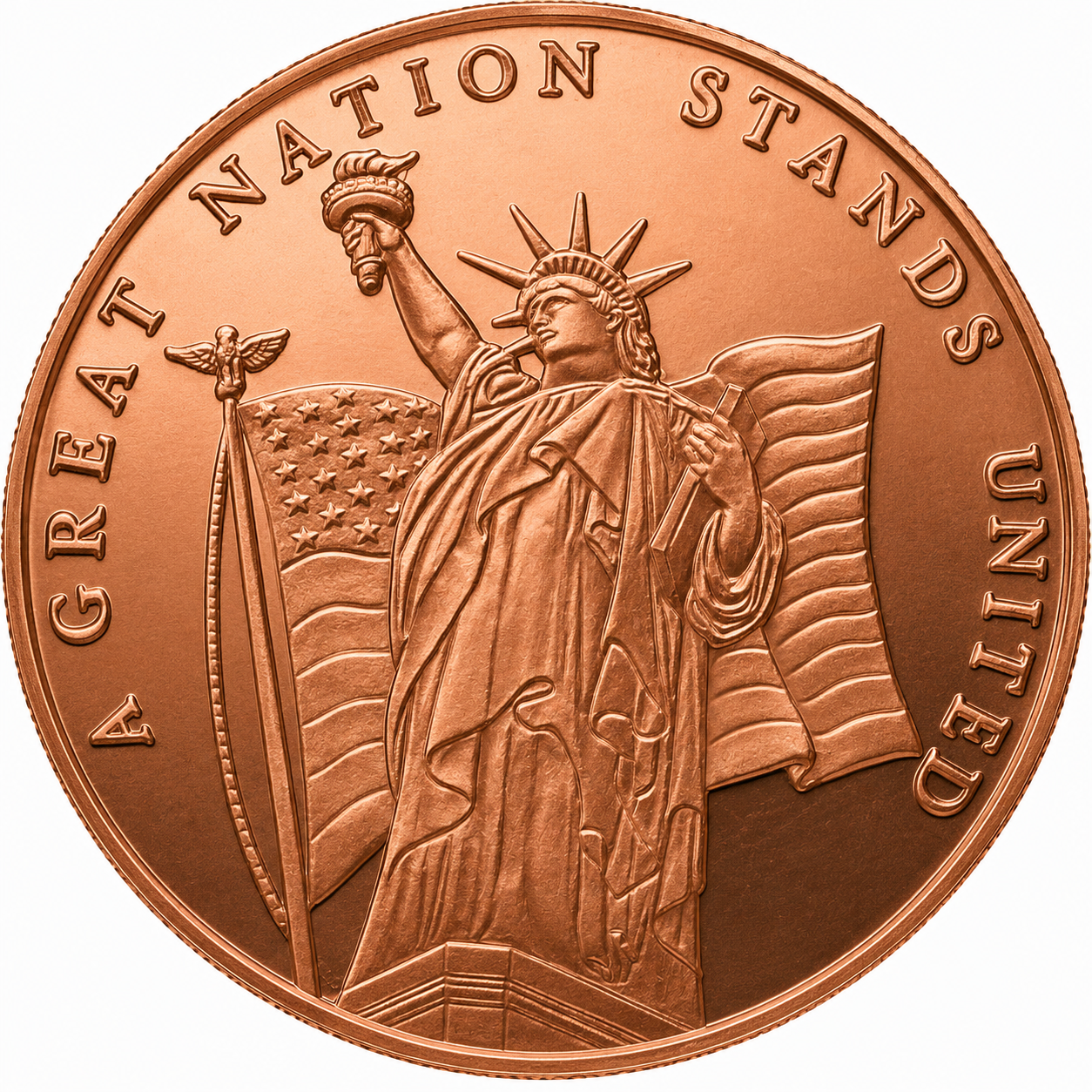 39MM 1OZ AVP STATUE OF LIBERTY COPPER ROUND