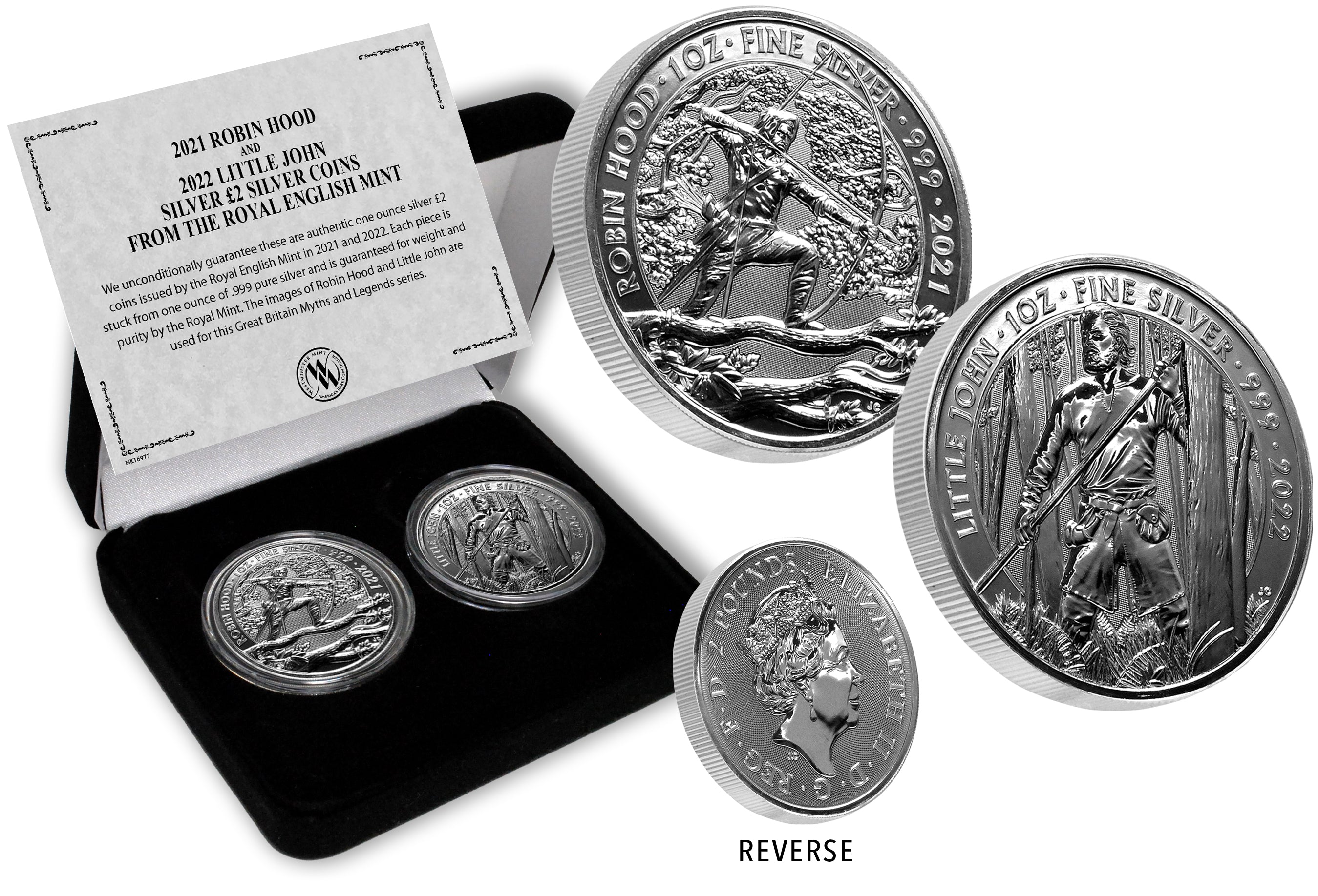 2021-2022 ROBIN HOOD/LITTLE JOHN SET SILVER £2