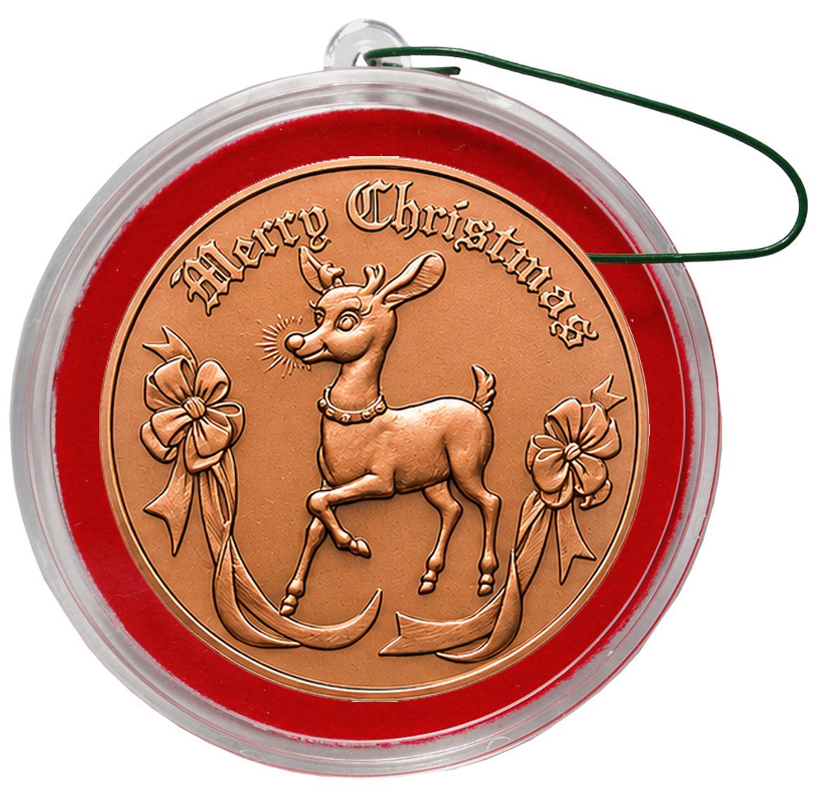 2026 COPPER RUDOLPH CHRISTMAS COIN ORNAMENT