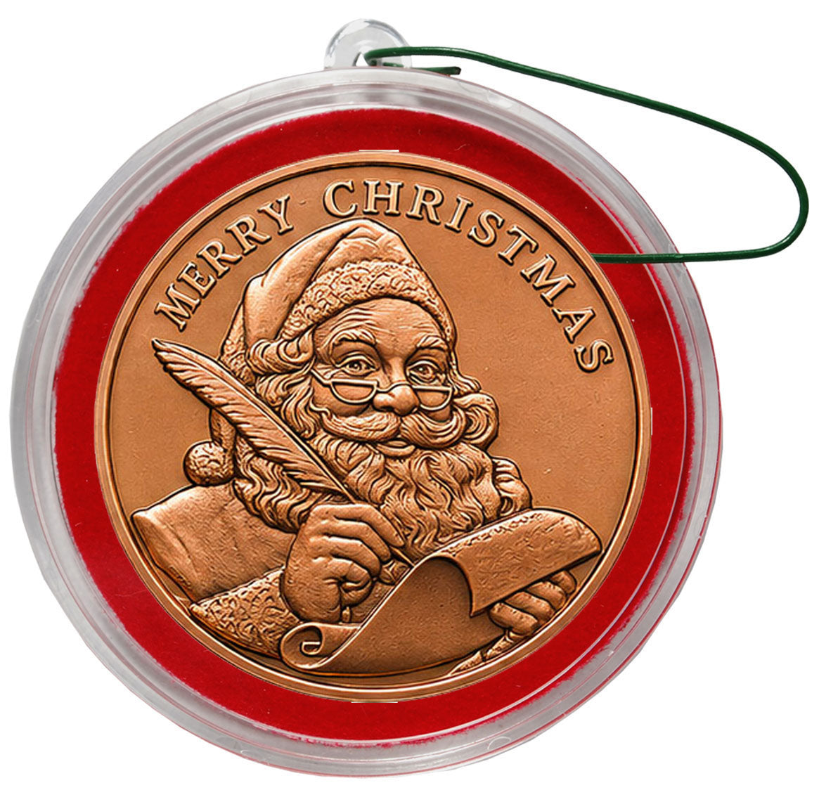 2026 COPPER SANTA CLAUS CHRISTMAS COIN ORNAMENT