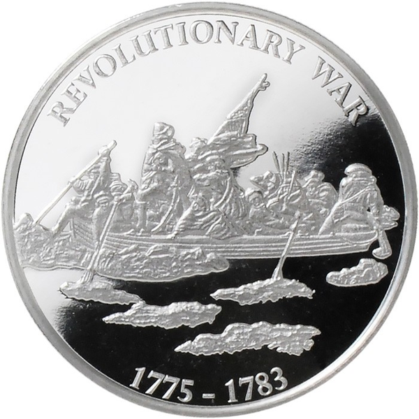 SILVER BULLION ROUND REVOLUTIONARY WAR, 1 T.O. .999 SILVER