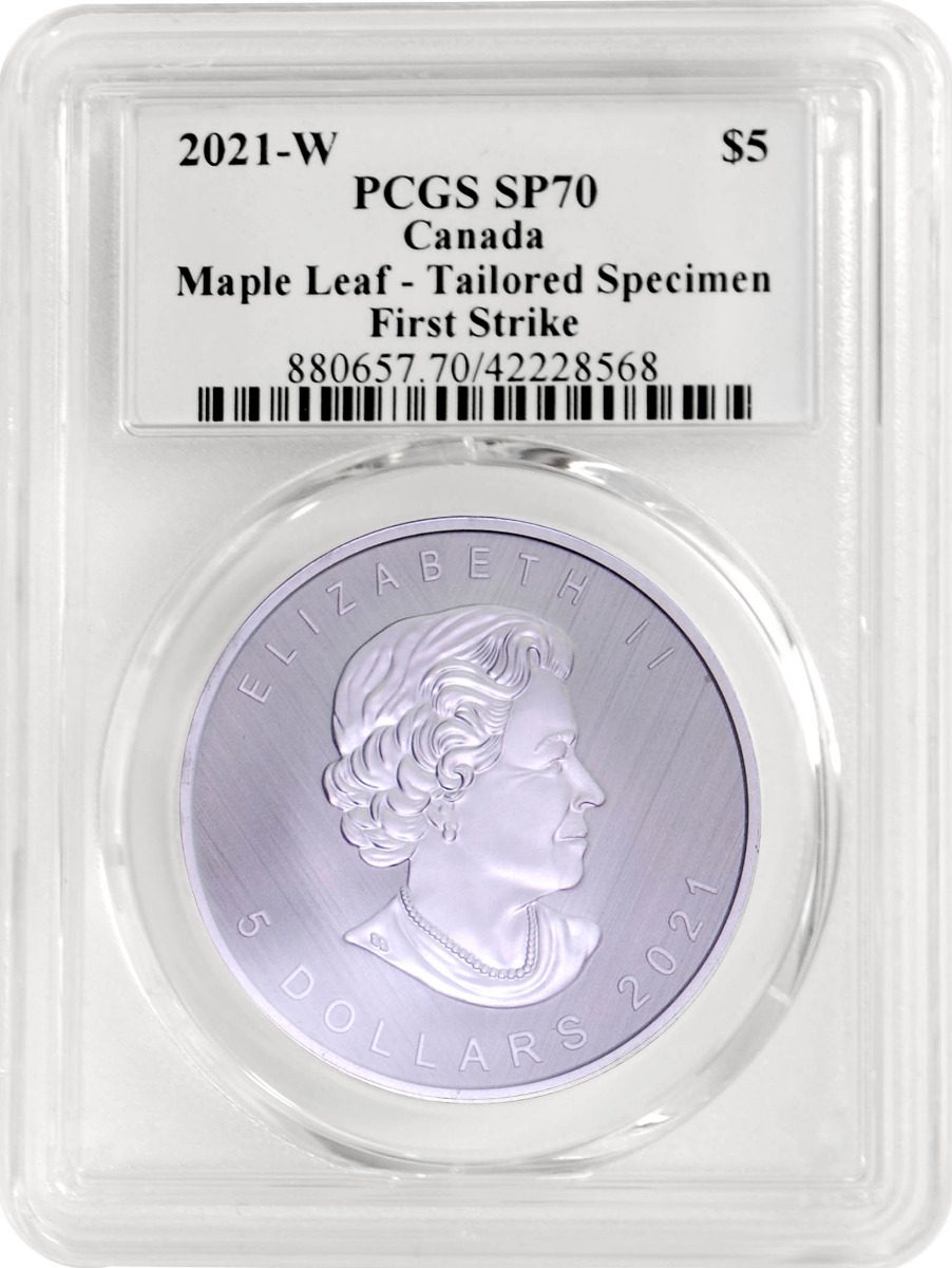 2021 W Winnipeg Mint $5 PCGS SP70 Tailored Specimen Only 8,000 coins minted