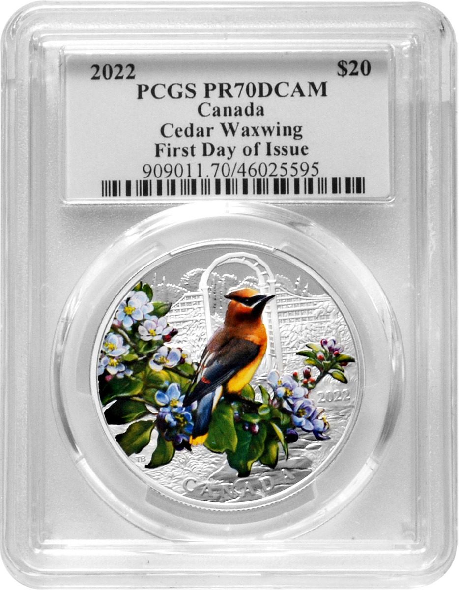 2022 $20 Cedar Waxwing PR70 Hand Signed by Susanna Blunt
