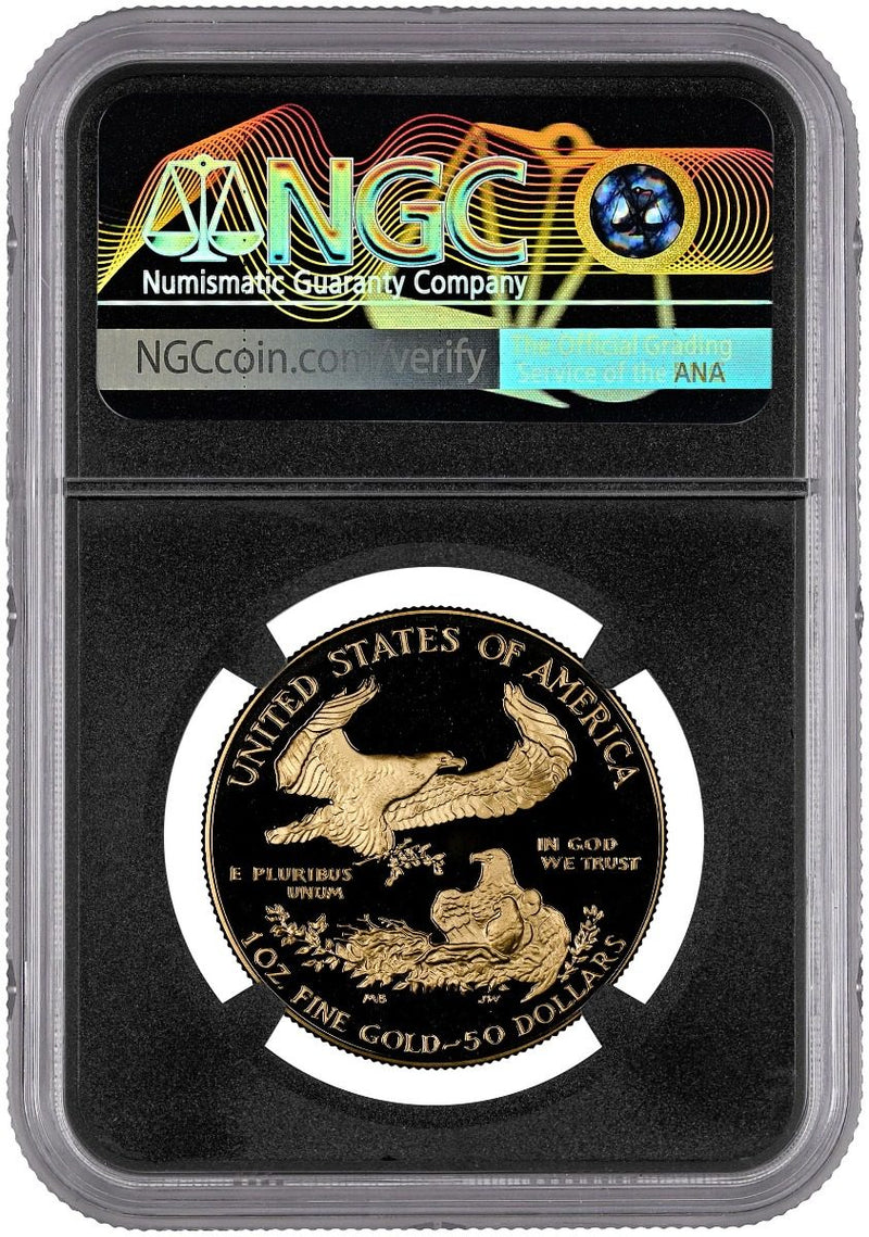 1986 W $50 Gold Eagle NGC PF70 FYI Signed by Mily Frost - Westminster Mint