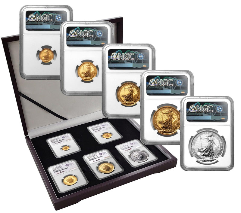 2022 Royal Succession Queen Elizabeth II 5- PC SET NGC MS70 w/Assay Master Signatures - Westminster Mint