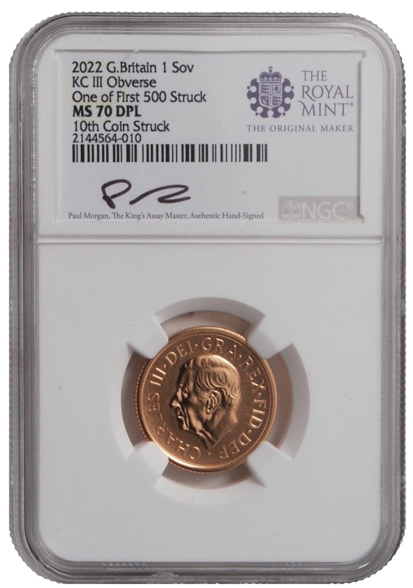 2022 2-pc Royal Succession Gold Sovereign Set MS70 DPL w/Assay master s signature - Westminster Mint