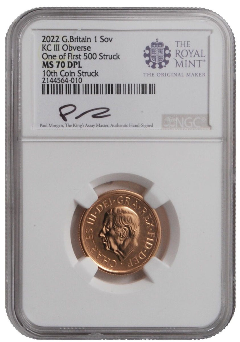 2022 2-pc Royal Succession Gold Sovereign Set MS70 DPL w/Assay master s signature - Westminster Mint