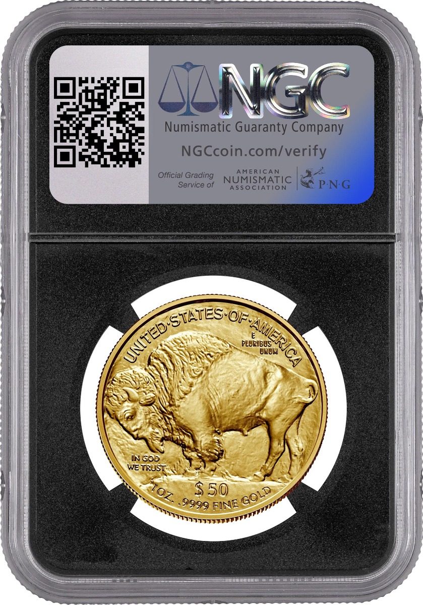 2024 $50 GOLD BUFFALO NGC MS70 FIRST DAY OF ISSUE HAND SIGNED BY ANNA ESCOBEDO CABRAL 42ND TREASURER OF THE UNITED STATES
