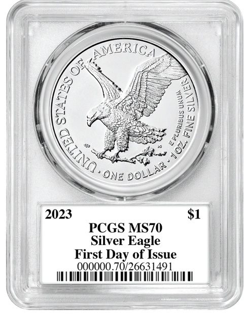 2023 Silver Eagle PCGS MS70 FDOI w/Emily S. Damstra Signature - Westminster Mint