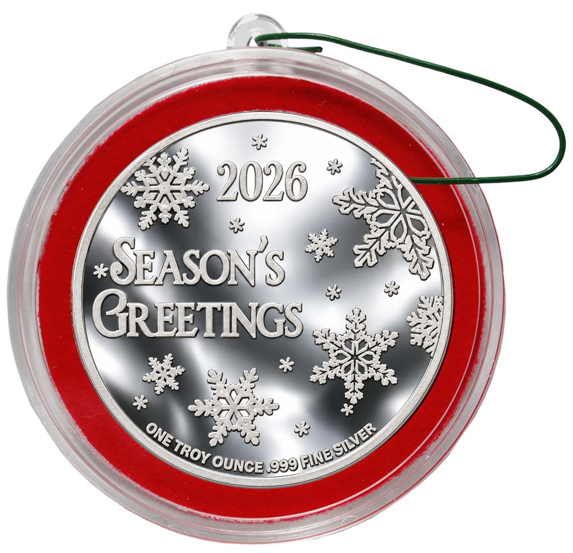 2026 SILVER RUDOLPH CHRISTMAS COIN ORNAMENT