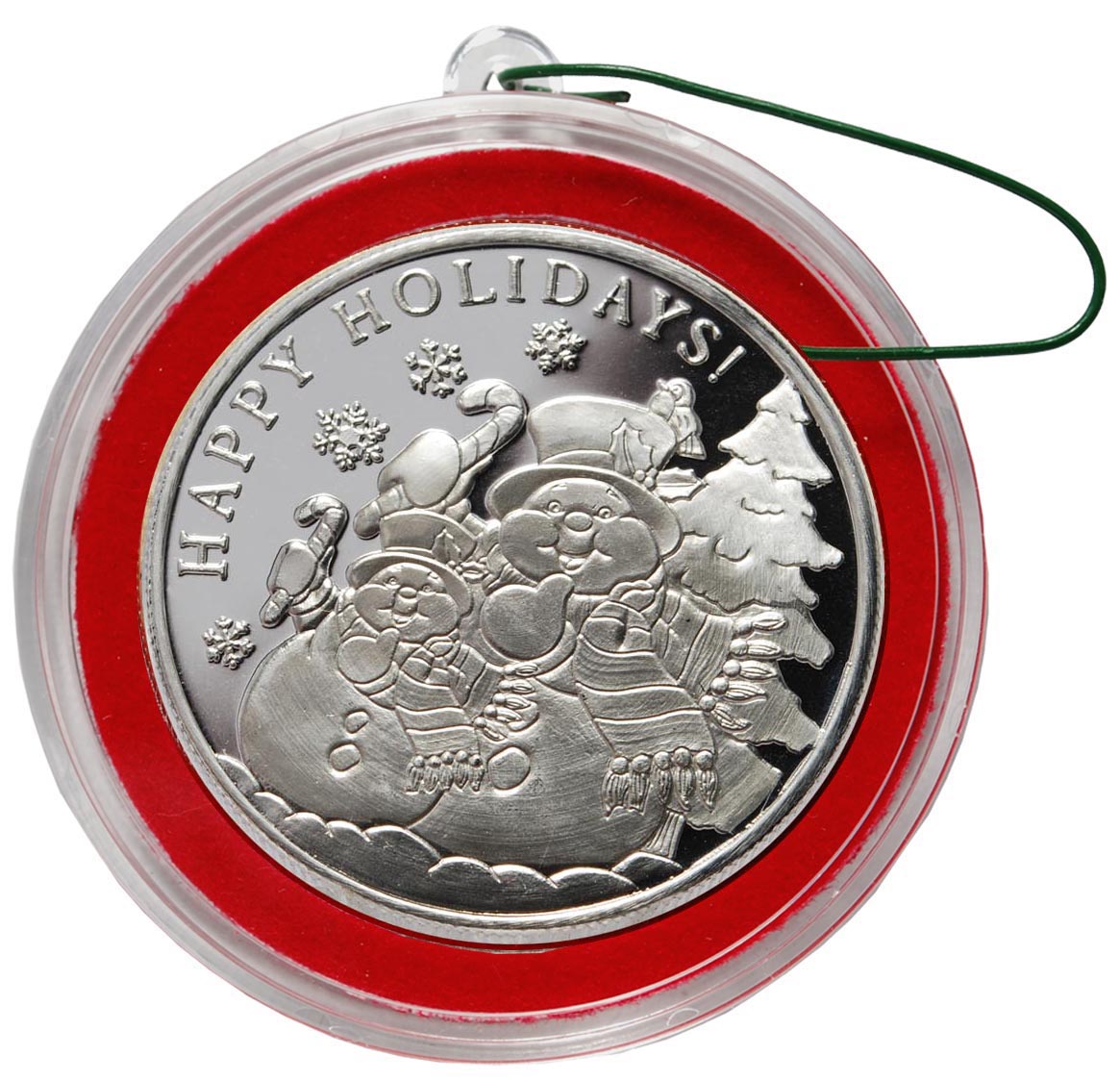 2026 SILVER SNOWMAN CHRISTMAS COIN ORNAMENT