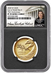 2020 W $25 GOLD WWII 75TH ANNIVERSARY CABRAL