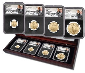 2025 GOLD EAGLE 4PC SET 40TH YEAR MS70 MOY/RYDER