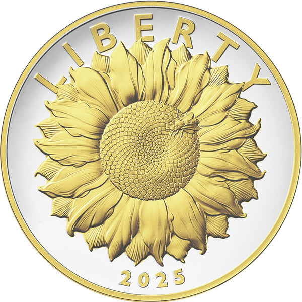 Special Edition Sunflower – Now Available at Westminster Mint In Stunning Proof Strike • 3 oz .999 Fine Silver • 24-Karat Gold Overlay Limited Mintage – Only 500 Worldwide