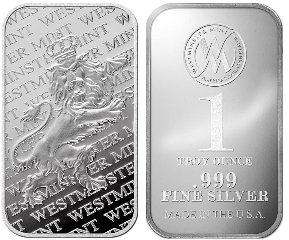 Shops Pure Silver Bar, Western Mint, 1 OZ Pure Silver Bar, Serial 000252